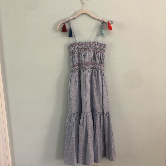 NWT Red Carter Smocked Ayala Blue & White Striped Midi Dress - Picture 6 of 8